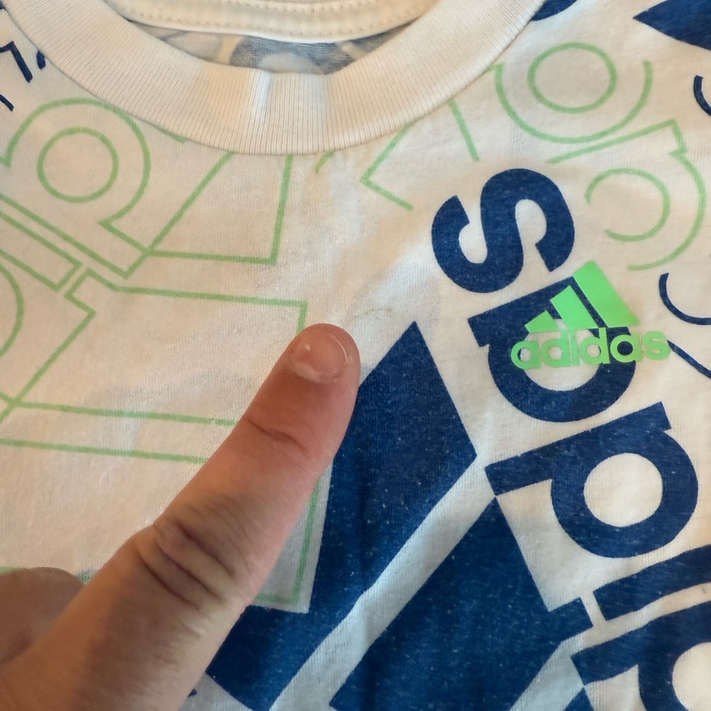 Adidas Toddler Blue and Green Tee with Shorts - Picture 9 of 9